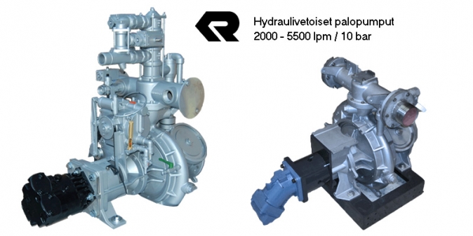 hydraulivetoiset palopumput nostolava autoihin sammutusaluksiin ja sammutuskontteihin