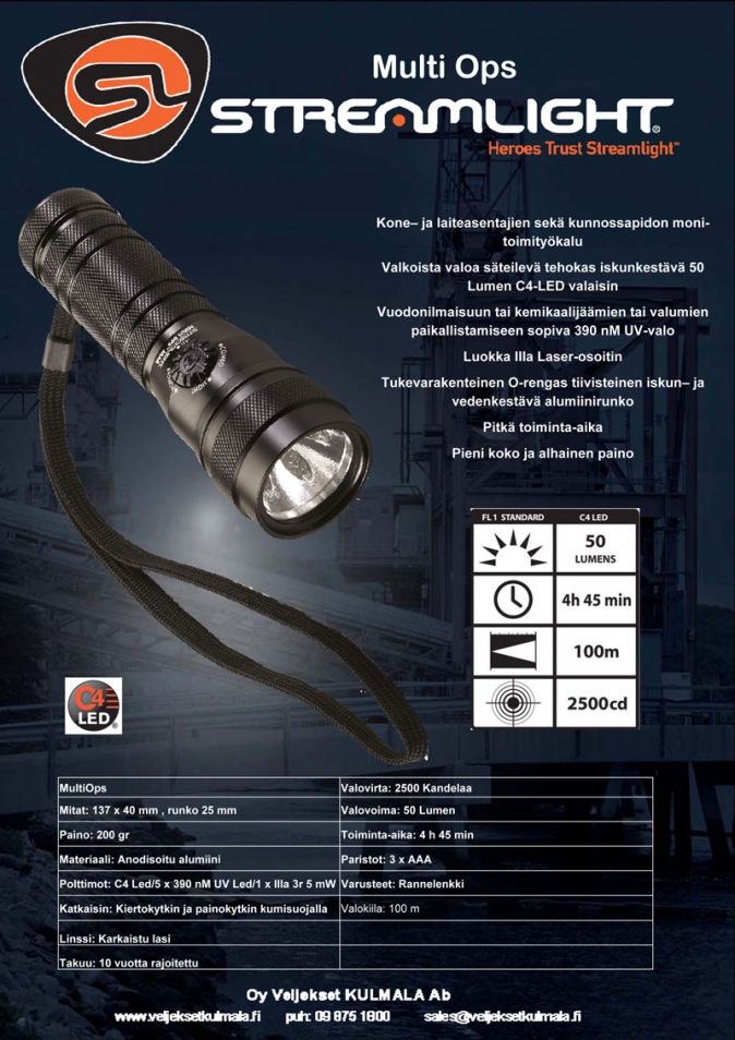 veljekset kulmala streamlight multi ops streamlight uv light